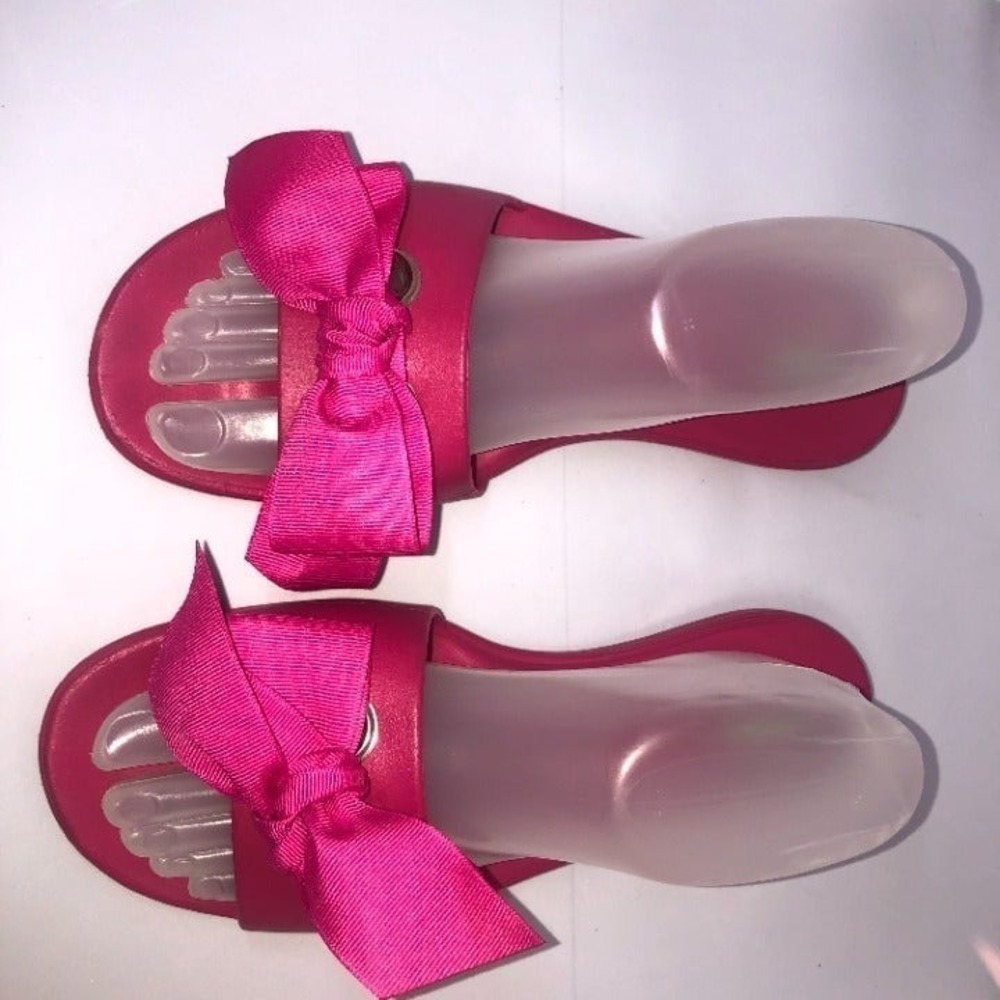 OKA Slip-on Barbiecore‎ Pink Bow Sandals Women's Size Large
